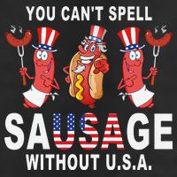 You Cant Spell Sausage Without USA 4th of July American Flag Hat