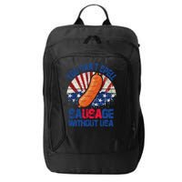 You Can't Spell Sausage Without USA, Funny 4th Of July City Backpack