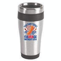 You Can't Spell Sausage Without USA, Funny 4th Of July 16oz Travel Tumbler