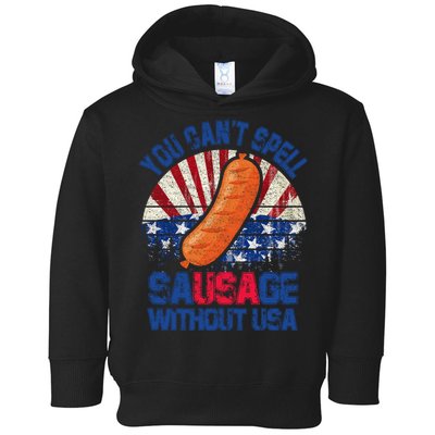 You Can't Spell Sausage Without USA, Funny 4th Of July Toddler Hoodie