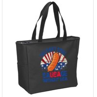You Can't Spell Sausage Without USA, Funny 4th Of July Zip Tote Bag