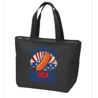 You Can't Spell Sausage Without USA, Funny 4th Of July Zip Tote Bag