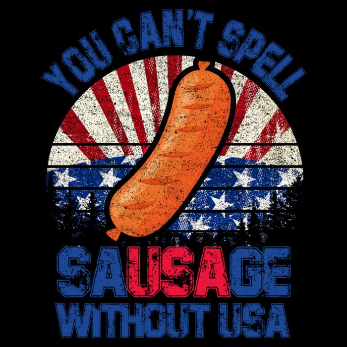 You Can't Spell Sausage Without USA, Funny 4th Of July Zip Tote Bag