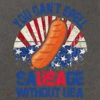 You Can't Spell Sausage Without USA, Funny 4th Of July Cotton Canvas Backpack