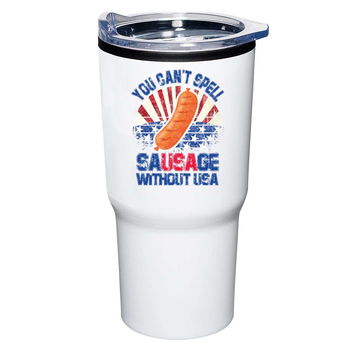 You Can't Spell Sausage Without USA, Funny 4th Of July Tumbler