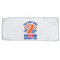 You Can't Spell Sausage Without USA, Funny 4th Of July Large Microfiber Waffle Golf Towel