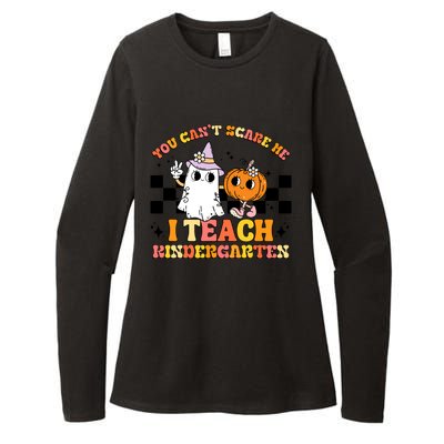 You Cant Scare Me I Teach Kindergarten Retro Halloween Ghost Great Gift Womens CVC Long Sleeve Shirt