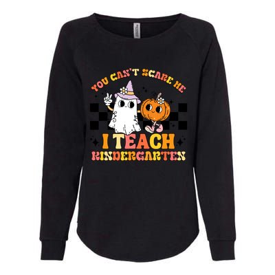 You Cant Scare Me I Teach Kindergarten Retro Halloween Ghost Great Gift Womens California Wash Sweatshirt