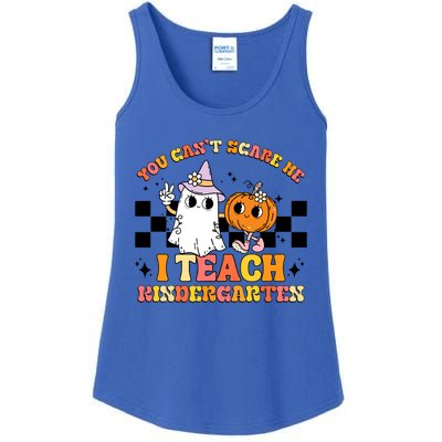 You Cant Scare Me I Teach Kindergarten Retro Halloween Ghost Great Gift Ladies Essential Tank