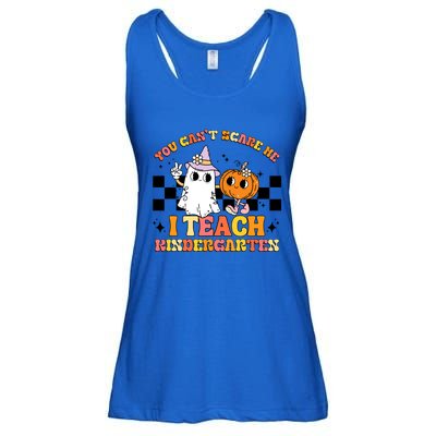 You Cant Scare Me I Teach Kindergarten Retro Halloween Ghost Great Gift Ladies Essential Flowy Tank