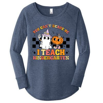 You Cant Scare Me I Teach Kindergarten Retro Halloween Ghost Great Gift Women's Perfect Tri Tunic Long Sleeve Shirt