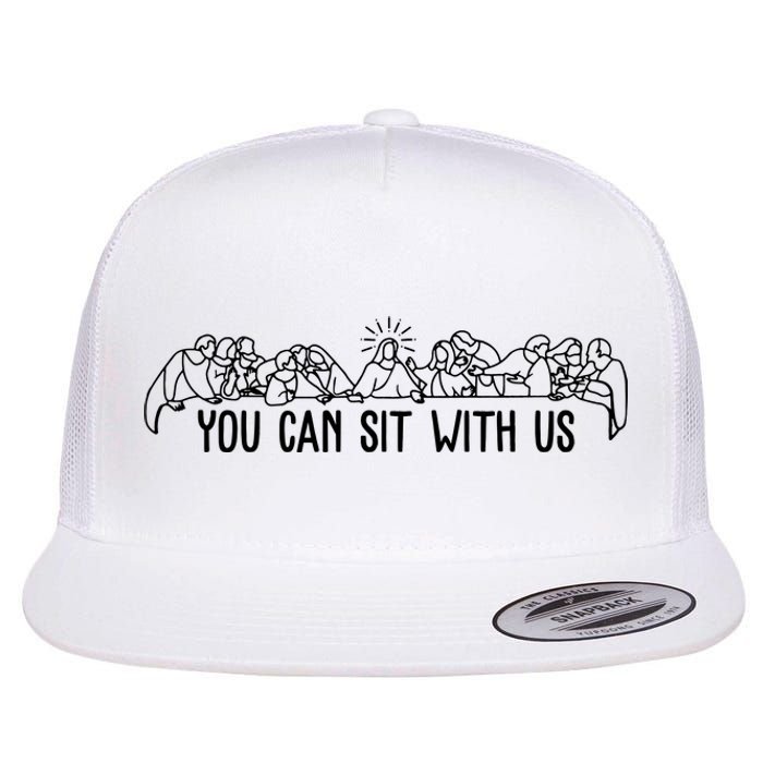 You Can Sit With Us Twelve Apostles Christianity Flat Bill Trucker Hat