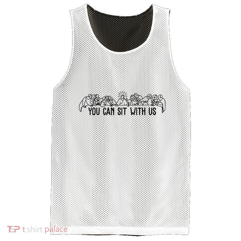 You Can Sit With Us Twelve Apostles Christianity Mesh Reversible Basketball Jersey Tank