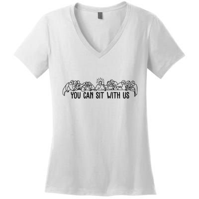 You Can Sit With Us Twelve Apostles Christianity Women's V-Neck T-Shirt