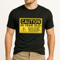 Yellow Caution Sign Funny 50th Birthday Turning Fifty Cooling Performance Crew T-Shirt