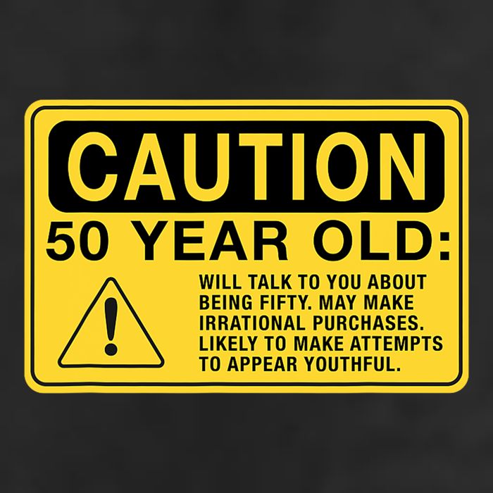 Yellow Caution Sign Funny 50th Birthday Turning Fifty 11oz C Handle Ceramic Mug