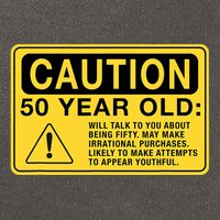 Yellow Caution Sign Funny 50th Birthday Turning Fifty Cotton Canvas Backpack