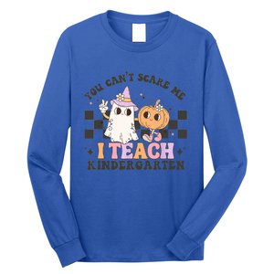 You Cant Scare Me I Teach Kindergarten Retro Halloween Meaningful Gift Long Sleeve Shirt