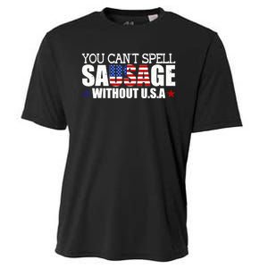 YOU CAN'T SPELL SAUSAGE WITHOUT USA DESIGN FOR AMERICANS Cooling Performance Crew T-Shirt