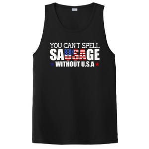 YOU CAN'T SPELL SAUSAGE WITHOUT USA DESIGN FOR AMERICANS PosiCharge Competitor Tank