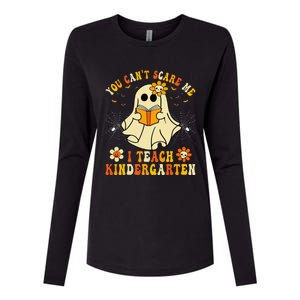 You CanT Scare Me I Teach Kindergarten Halloween Teacher Womens Cotton Relaxed Long Sleeve T-Shirt