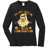 You CanT Scare Me I Teach Kindergarten Halloween Teacher Ladies Long Sleeve Shirt