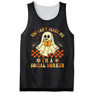 You CanT Scare Me IM A School Social Worker Halloween Mesh Reversible Basketball Jersey Tank