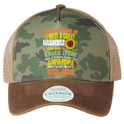 You Can't Scare Me I Have A Grandma With Anger Issues Legacy Tie Dye Trucker Hat