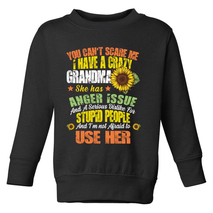 You Can't Scare Me I Have A Grandma With Anger Issues Toddler Sweatshirt