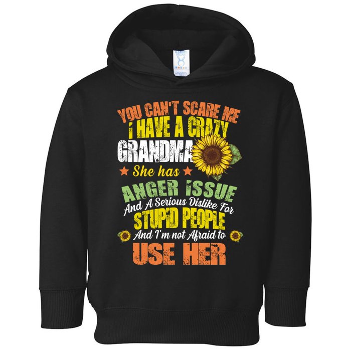 You Can't Scare Me I Have A Grandma With Anger Issues Toddler Hoodie