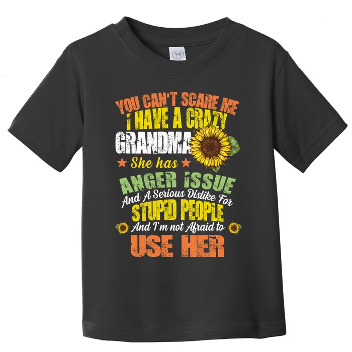 You Can't Scare Me I Have A Grandma With Anger Issues Toddler T-Shirt