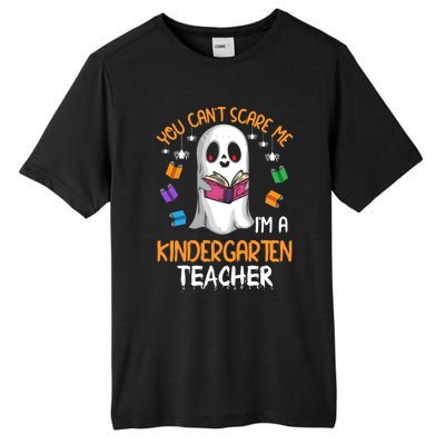 You Cant Scare Me Im A Kindergarten Teacher Ghost Halloween Gift Tall Fusion ChromaSoft Performance T-Shirt