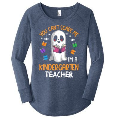 You Cant Scare Me Im A Kindergarten Teacher Ghost Halloween Gift Women's Perfect Tri Tunic Long Sleeve Shirt