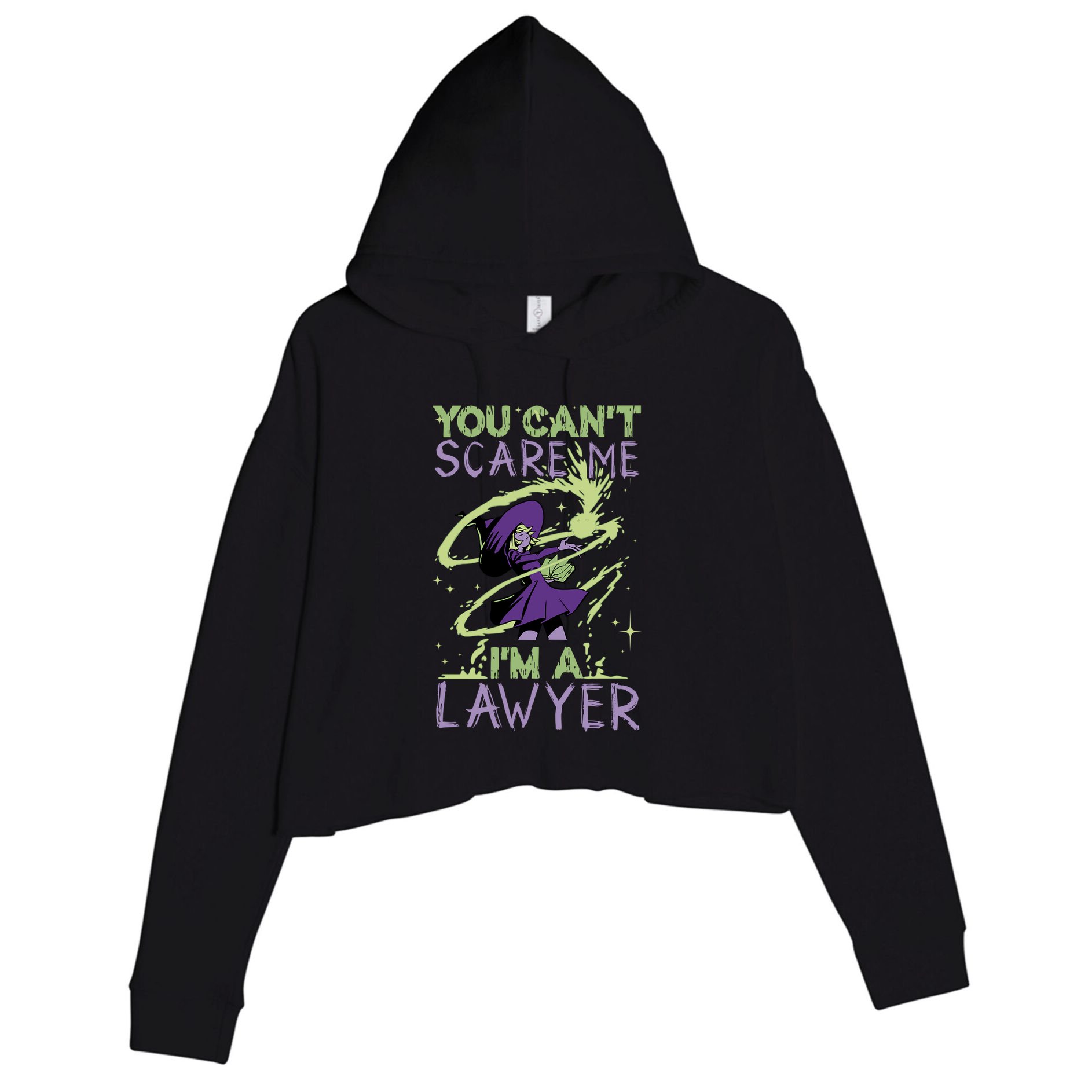 You CanT Scare Me IM A Lawyer Witch Casting Puns Cool Gift Crop Fleece Hoodie