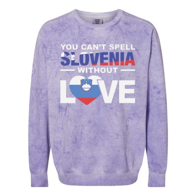 You Can’t Spell Slovenia Without Love Colorblast Crewneck Sweatshirt