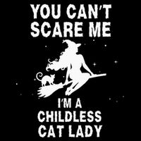 You CanT Scare Me IM A Childless Cat Lady Witch Halloween Drawstring Bag
