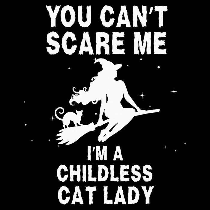 You CanT Scare Me IM A Childless Cat Lady Witch Halloween Drawstring Bag