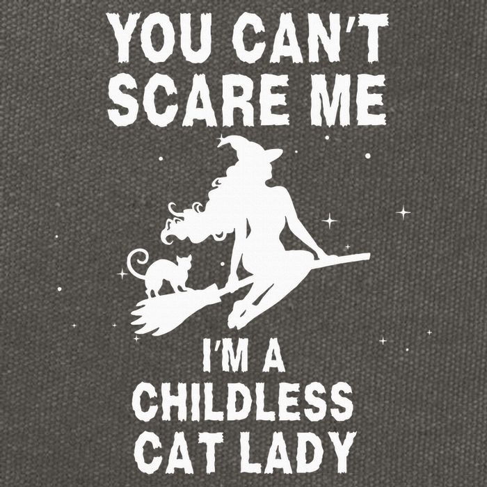 You CanT Scare Me IM A Childless Cat Lady Witch Halloween Cotton Canvas Backpack