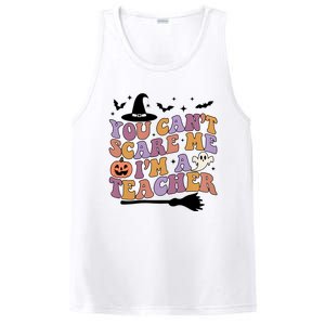 You Cant Scare Me Im A Teacher Witch Halloween Ghost Teacher Life PosiCharge Competitor Tank