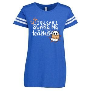 You CanT Scare Me IM A Teacher Funny Ghost Halloween Gift Enza Ladies Jersey Football T-Shirt