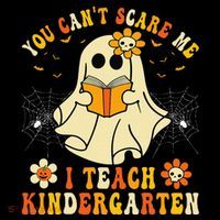 You Cant Scare Me I Teach Kindergarten Halloween Teacher Flatbill Hat