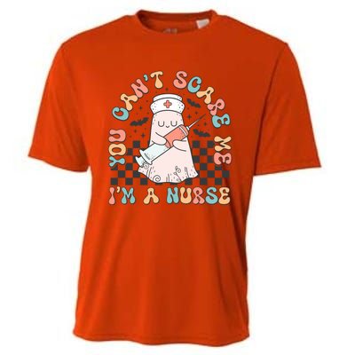 You CanT Scare Me IM A Nurse Cute Ghost Retro Halloween Gift Cooling Performance Crew T-Shirt