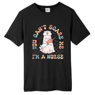 You CanT Scare Me IM A Nurse Cute Ghost Retro Halloween Gift Tall Fusion ChromaSoft Performance T-Shirt