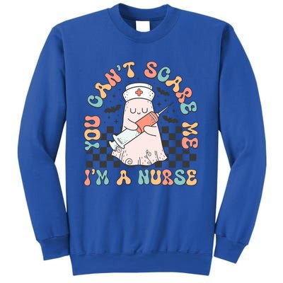 You CanT Scare Me IM A Nurse Cute Ghost Retro Halloween Gift Sweatshirt