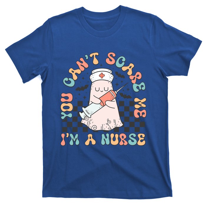 You CanT Scare Me IM A Nurse Cute Ghost Retro Halloween Gift T-Shirt