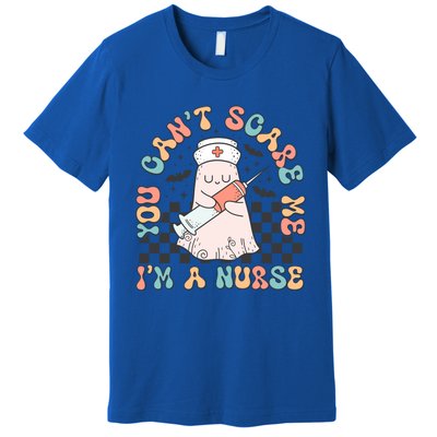 You CanT Scare Me IM A Nurse Cute Ghost Retro Halloween Gift Premium T-Shirt