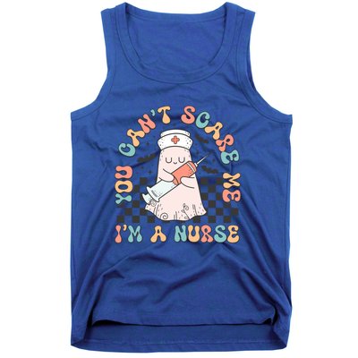 You CanT Scare Me IM A Nurse Cute Ghost Retro Halloween Gift Tank Top