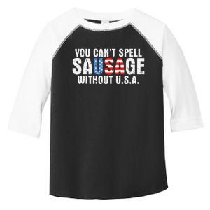 You Can't Spell Sausage Without USA Funny American Toddler Fine Jersey T-Shirt