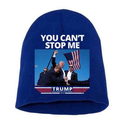 You Cant Stop Me Make America Great Again Trump 2024 Short Acrylic Beanie