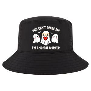 You Can’T Scare Me I’M A Social Worker Halloween Ghost Funny Cool Comfort Performance Bucket Hat